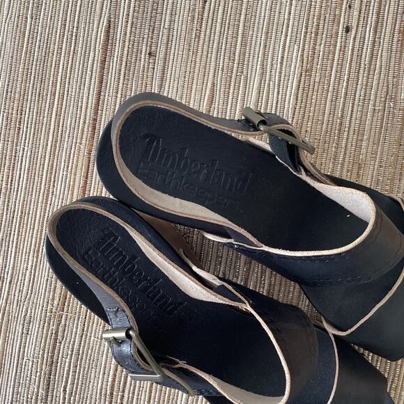 EARTHKEEPERS by TIMBERLAND Leather Strappy Brown Wedge Platform Sandals 6.5 - Picture 5 of 7